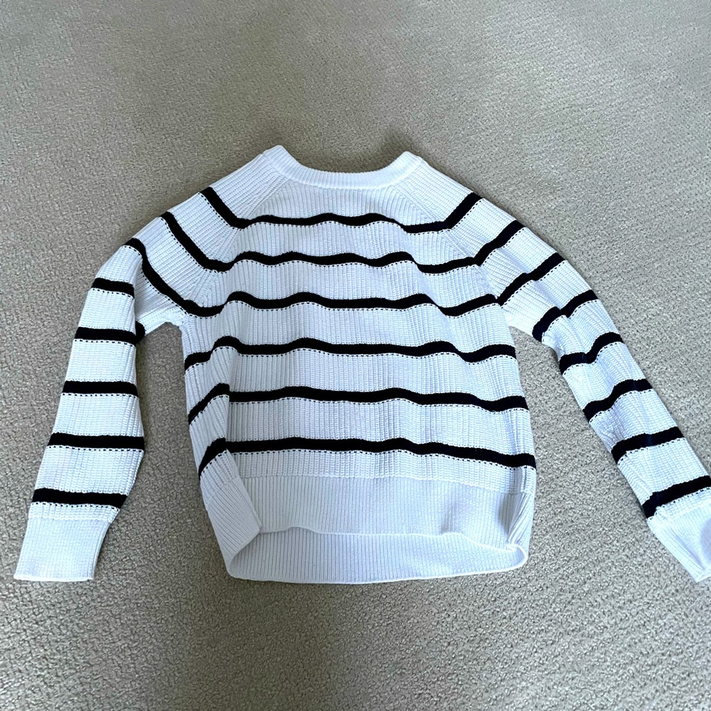 Banana Republic rounded crewneck strip sweater.
